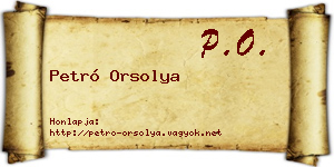 Petró Orsolya névjegykártya